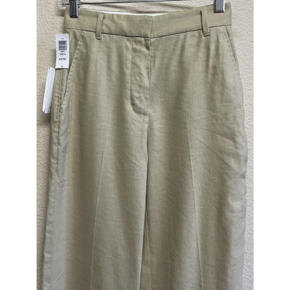 Aritzia Wilfred Trieste Linen Blend Pants Women Size 00 Beige Olive NEW - Picture 3 of 12
